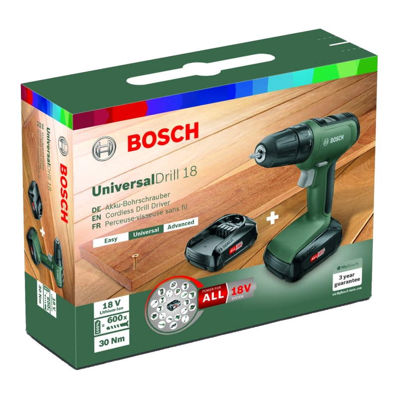 Аккумуляторная дрель-шуруповерт Bosch UniversalDrill 18 0.603.9C8.002 в Муроме