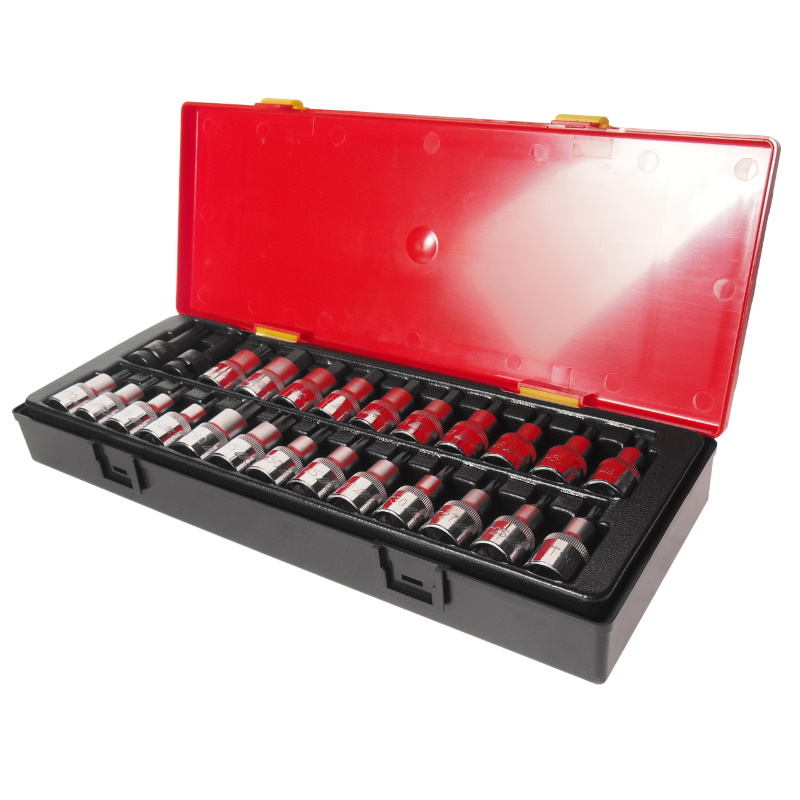 Набор бит-головок JTC JTC-K4251, 1/2", HEX H4-H14, TORX T20-T60, SPLINE M5-M12, 25 предметов, кейс