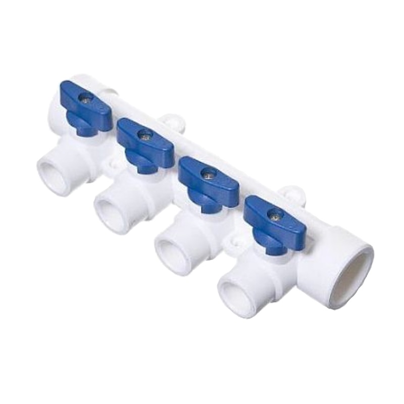 Коллектор с кранами Tebo 015091214 ДУ32 мм 4 выхода холодная вода 424₽