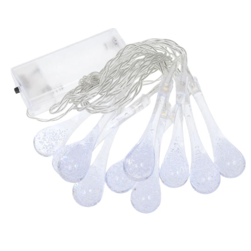 Гирлянда светодиодная Космос "Капельки" KOC_GIR-B112 1757864, 10LED, 1.8+0.3м, теплый белый, акрил в Туле