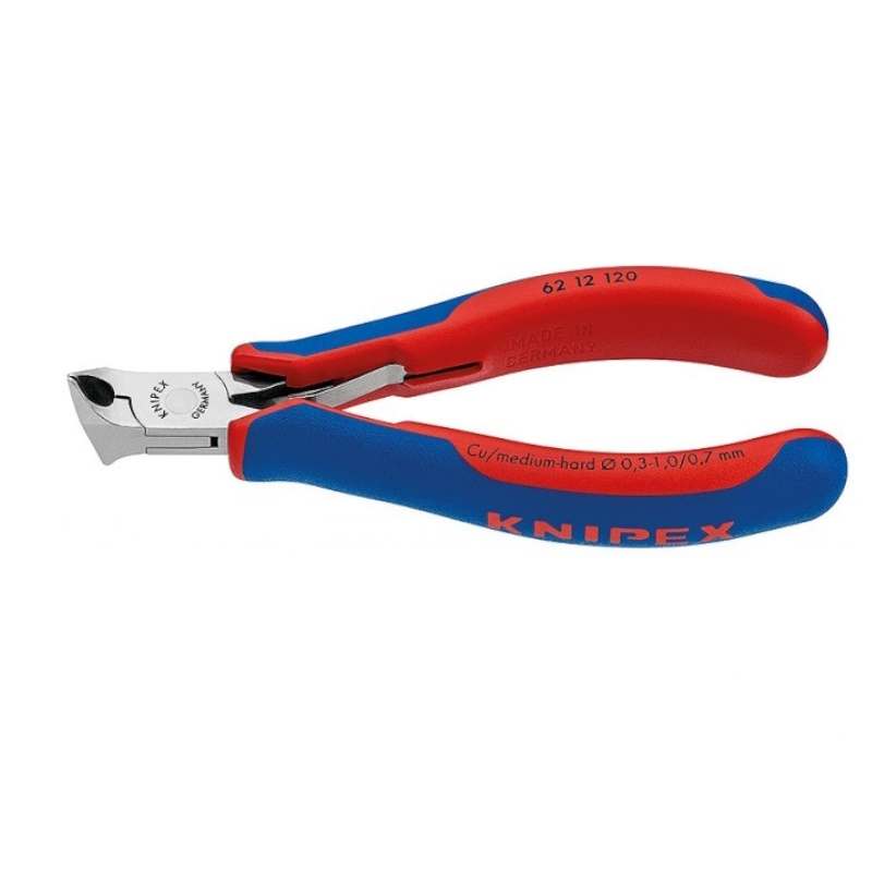 Кусачки торцевые для электроники Knipex KN-6212120 без фаски губки 15 120 мм 2-компонентные ручки 7042₽
