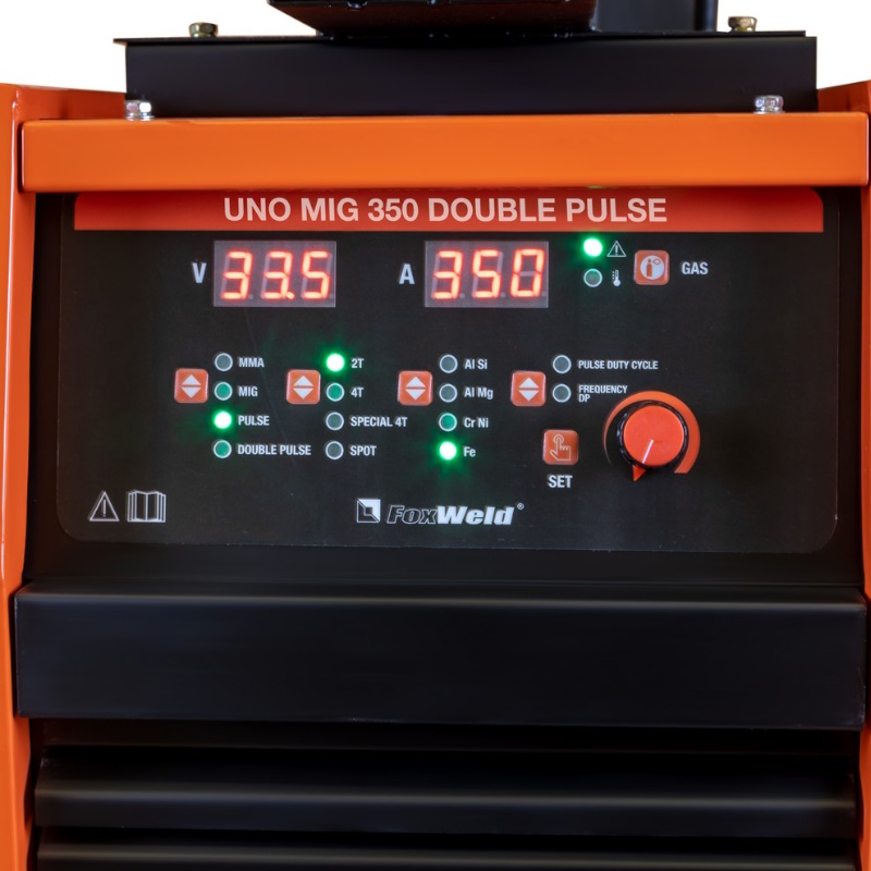 Сварочный полуавтомат FoxWeld UNO MIG 350 DOUBLE PULSE 7182 (Источник питания+МП+Тележка+БЖО - 2 упак.)