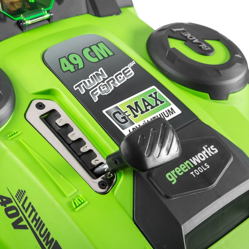 Газонокосилка Greenworks VT 40V, TwinForce, ширина кошения 49 см, травосборник 60л;мульчирование;c 1хАКБ 4 Ач и ЗУ в Вологде