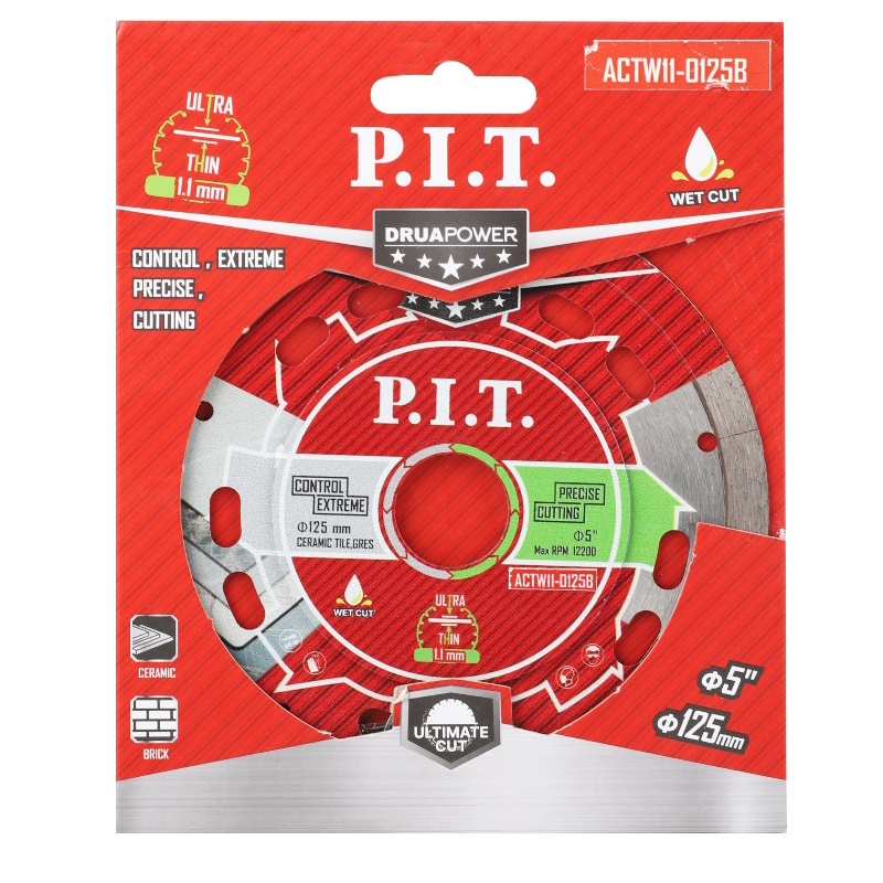 Диск алмазный отрезной P.I.T. DRUA ACTW11-0125B, ультратонкий, 125х22,2х1,1мм, сухой/мокрый рез в Твери
