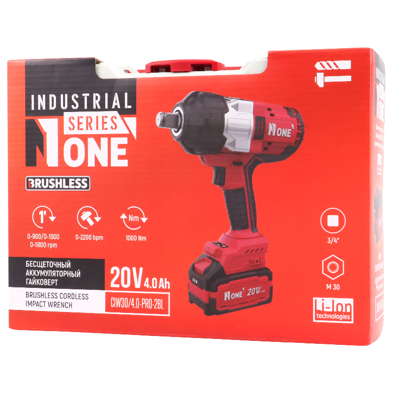 Гайковерт аккумуляторный №1 Industrial CIW30/4,0-PRO-2BL, б/щет., 2 аккумулятора, 4 A*h (Max 1000 N*m, 20V, модульный) в Муроме