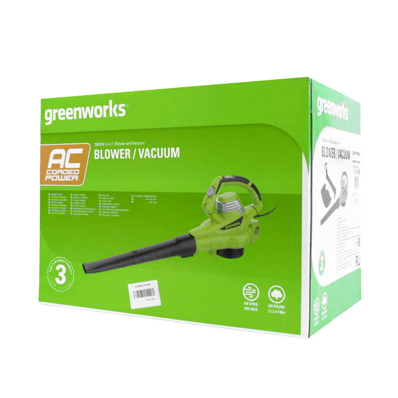 Воздуходувка электрическая Greenworks BL3000 для уличных дорожек, 3000 Вт 2406507 в Кинешме