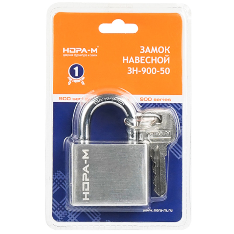 Замок навесной Нора-М ЗН-900 20067, серебро, 50 мм в Муроме