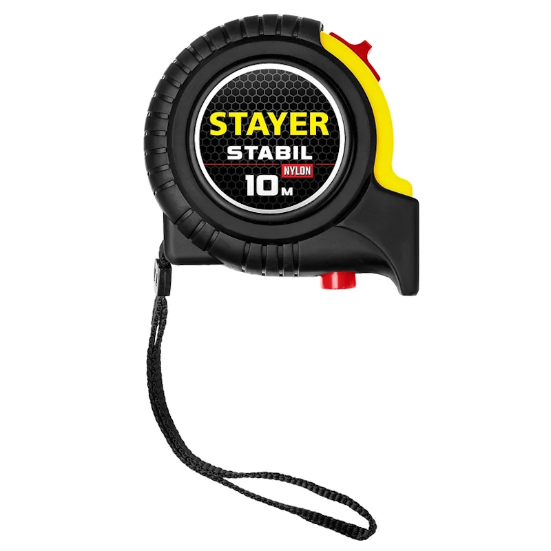 Рулетка профессиональная Stayer STABIL 34131-10, с двухсторонней шкалой, магнитный зацеп 10 м х 25 мм в Рыбинске