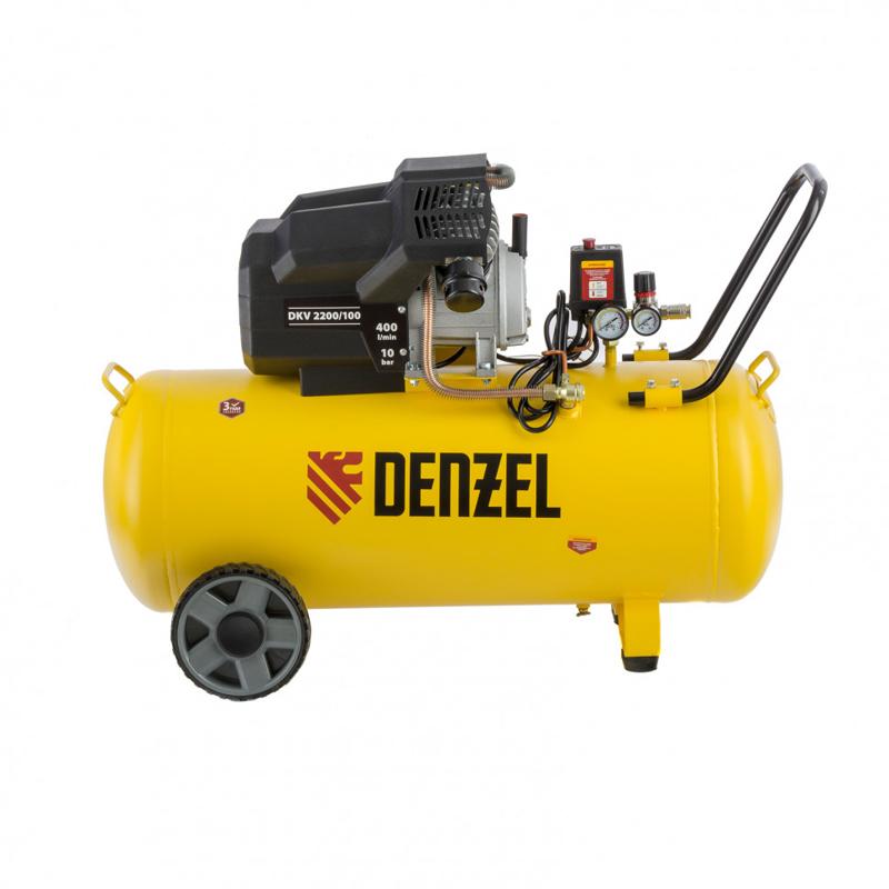 Компрессор воздушный Denzel DKV2200/100 58079, Х-Pro, 2,2 кВт, 400 л/мин, 100 л в Рыбинске