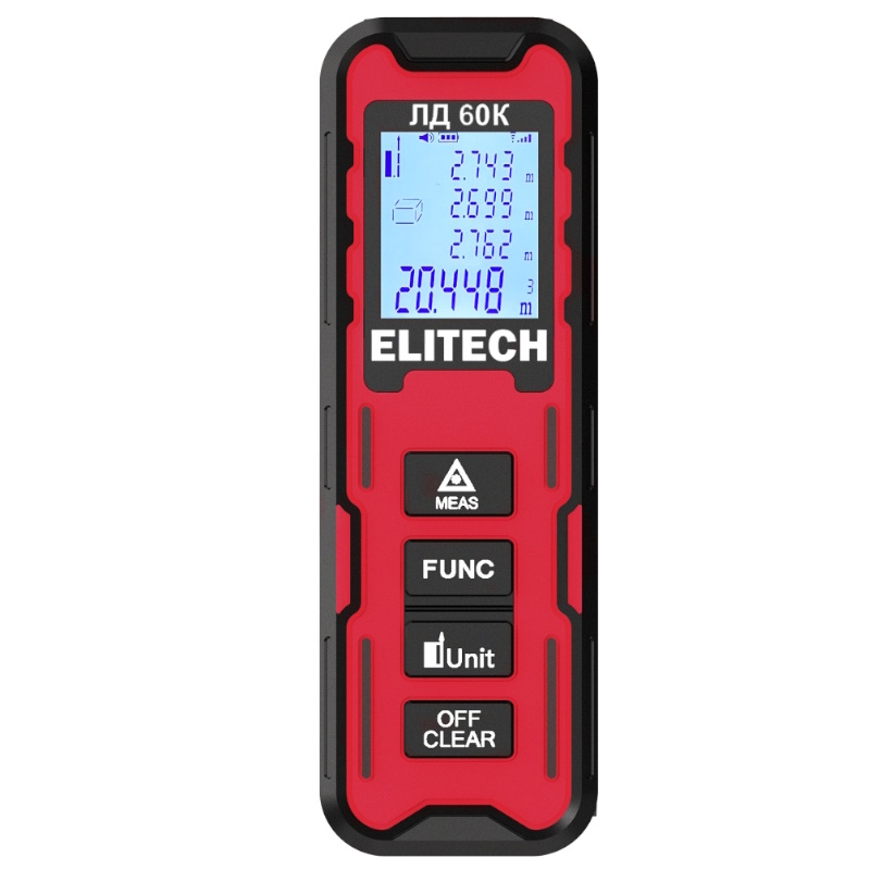 Дальномер лазерный Elitech ЛД 60К E030100500 209206 003-60мточность 03ммм 2989₽