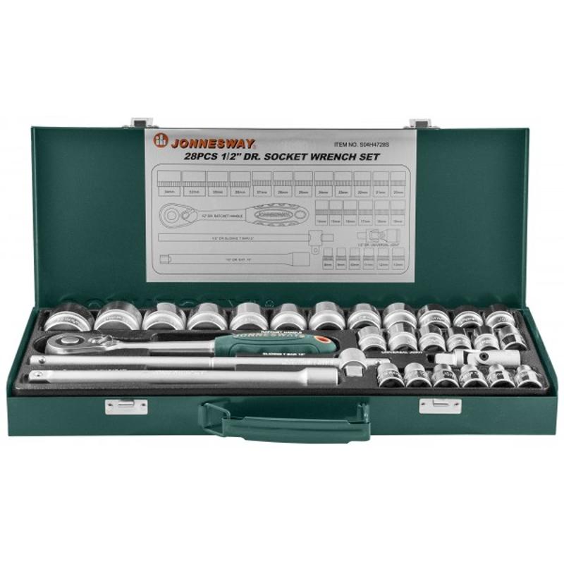 Набор головок торцевых Jonnesway S04H4728S 1/2"DR 8-34 мм, 28 предметов в Угличе