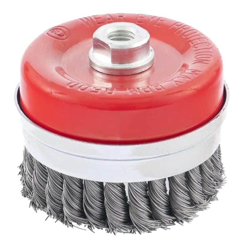 Щетка для УШМ Matrix Heavy Duty 74672, 100 мм, М14, чашка, крученая проволока 0,5 мм