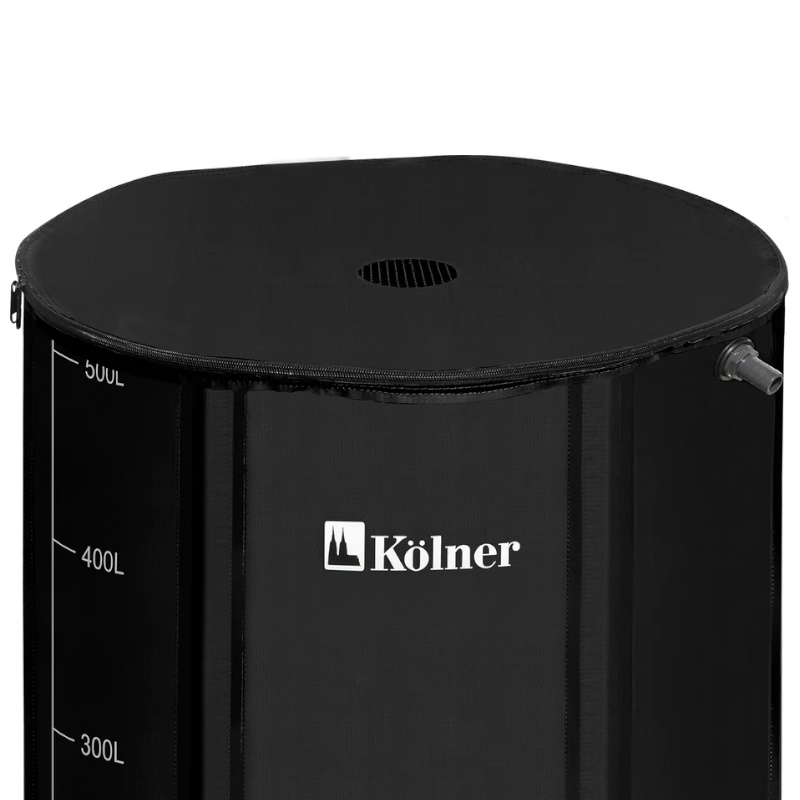Бочка для воды Kolner KWB 500B 8091100310, 500 л, с краном и крышкой на молнии, черная, ПВХ, размер В 100см х Д 80см в Коврове