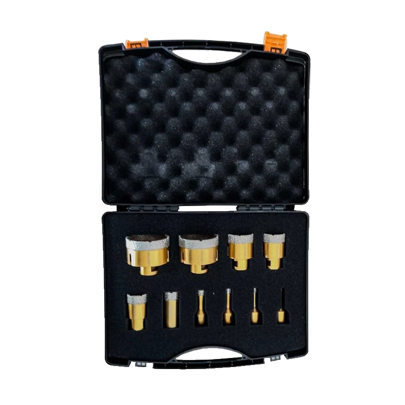 Набор алмазных коронок EDMA 252055, для сухого сверления, 10 шт, кейс