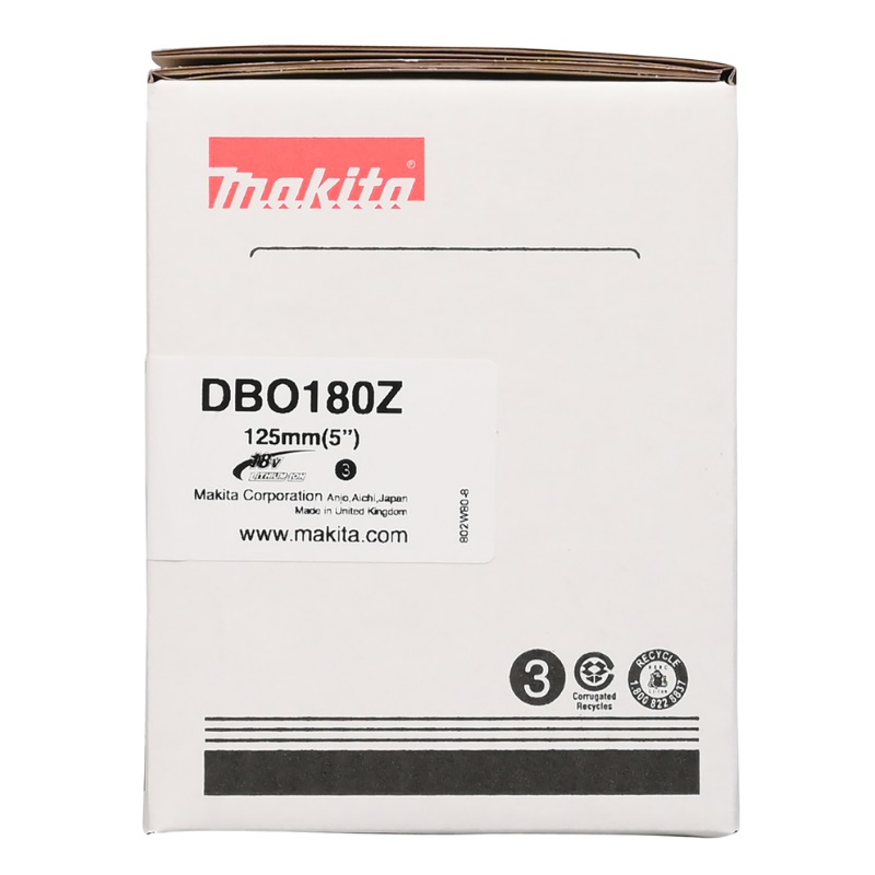 Аккумуляторная эксцентриковая шлифмашина Makita DBO180Z (Li-ion 18 В, амплитуда колебаний 2,8 мм, пылесборник, без АКБ и ЗУ)