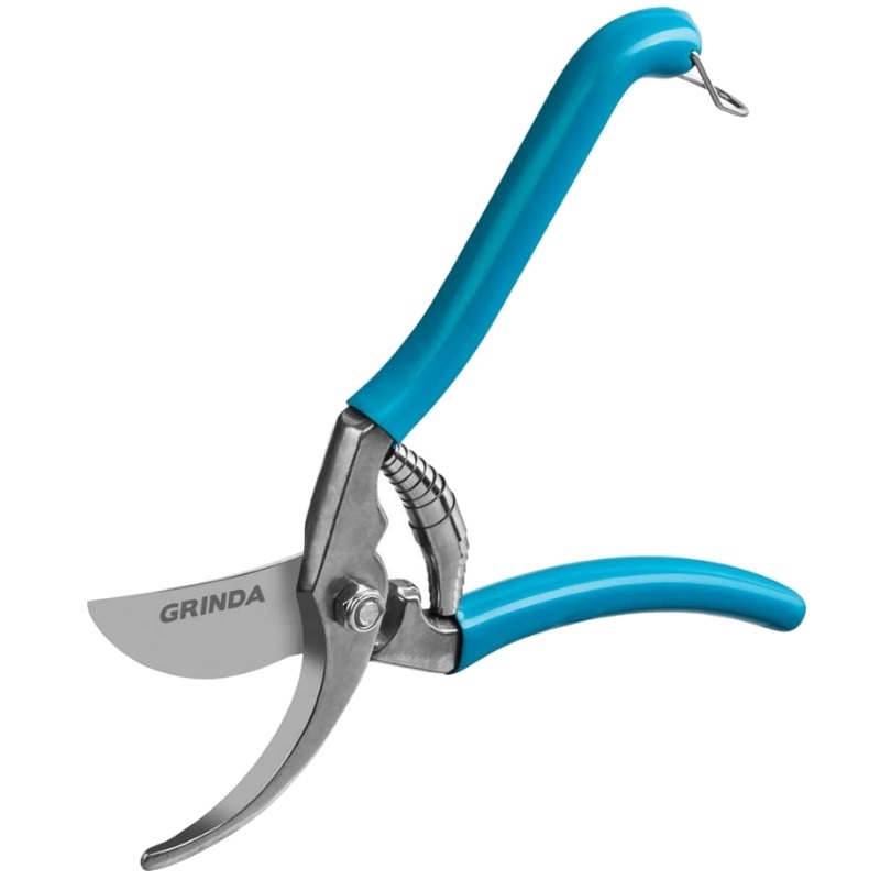 Плоскостной секатор Grinda PROLine P-10 423410, 210 мм, цельнокованые лезвия, стальные рукоятки, покрытие ПВХ в Туле