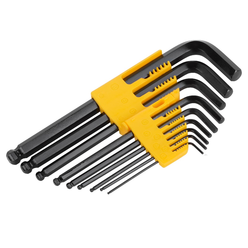 Ключи шестигранные Fit 64195, HEX, средние, с шаром, CrV, 9 шт,.1,5-10 мм в Ярославле