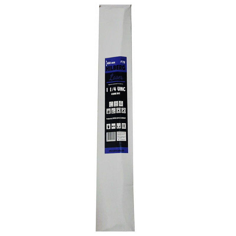 Коронка алмазная Hilberg Laser HD709, 72*450, 1 1/4 UNC