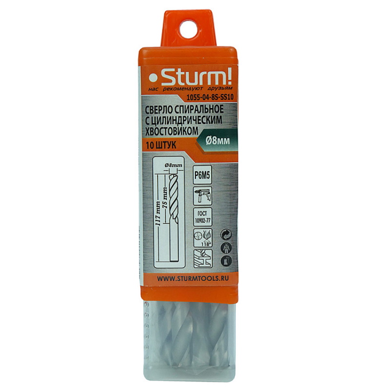 Сверло по металлу Sturm 1055-04-8S-SS10  в Рыбинске