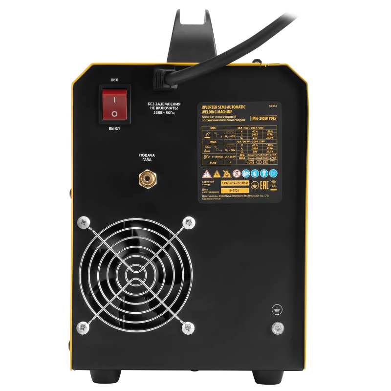 Аппарат инверторный полуавтоматической cварки Denzel IMIG-200SP Pulse 94362, 200 А, ПВ 60%, катушка 5 кг в Костроме