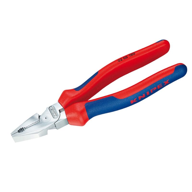 Плоскогубцы комбинированные особой мощности Knipex KN-0205180, хромированные, 180 мм