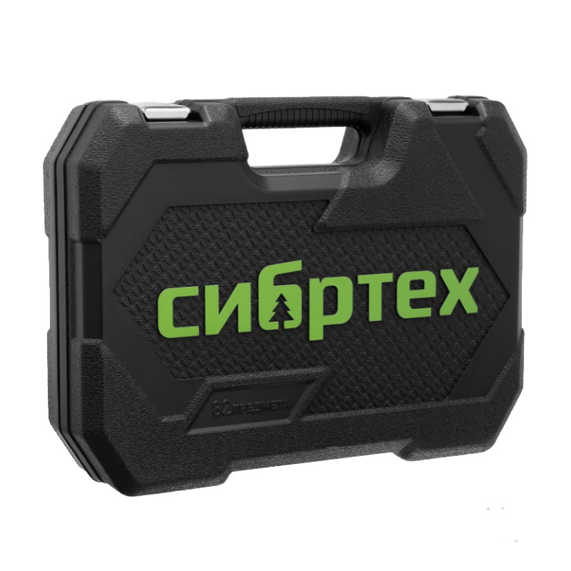 Набор инструментов Сибртех 13391, 1/2", 1/4", пластиковый кейс, 82 предмета в Твери
