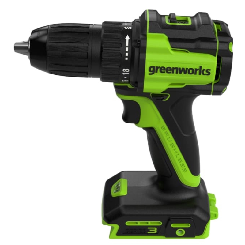 Дрель-шуруповерт аккумуляторная Greenworks DD345 24V 3708307CUC, б/щет, 27/45 Нм,13мм,2х2Ач,ЗУ,кор в Твери