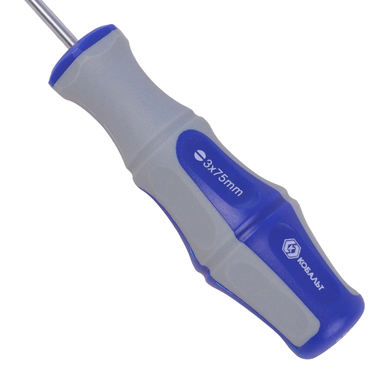 Отвертка Кобальт Ultra Grip 646-225, SL3.0x75 мм, CrV в Череповце