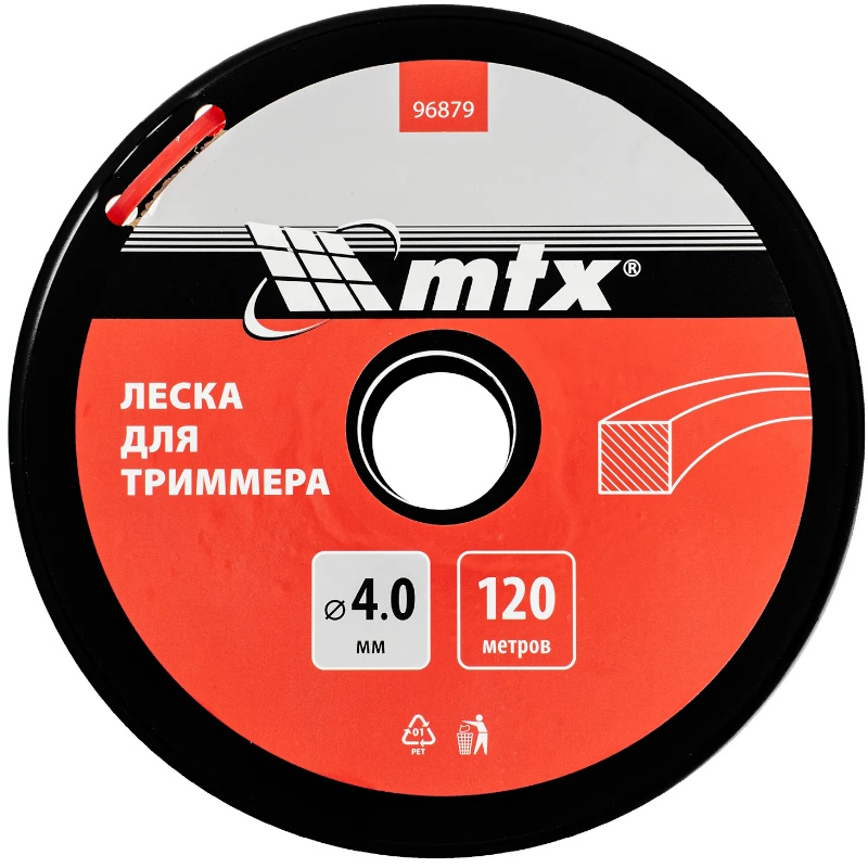 Леска для триммера MTX 96879, квадрат, 4,0 мм х 120 м, на катушке в Туле