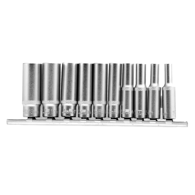 Набор удлиненных торцевых головок Stels 13605, 1/4", 6-ти гр CrV, 4-13 мм, 10 шт.