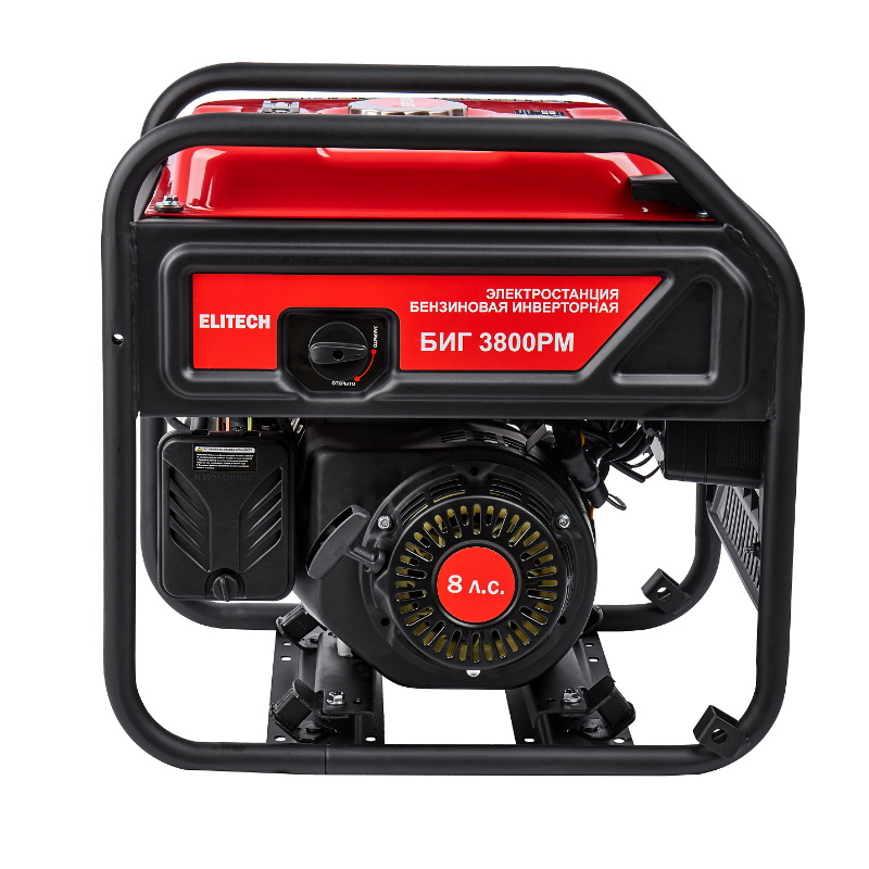 Генератор бензиновый Elitech БИГ 3800РМ 204587, инв, 4-т, мак3/ном2, 8кВт, т/б-15л