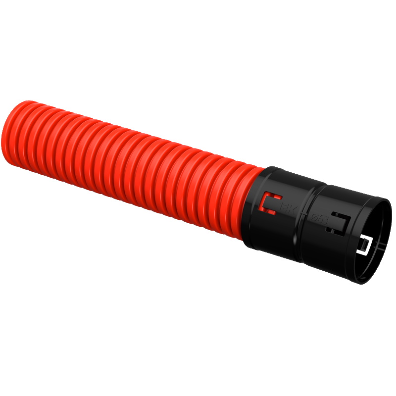 Труба гофрированная двустенная IEK CTG12-063-K04-050-R, ПНД, d=63 мм, красная, 50 м в Иваново