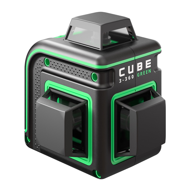 Комплект А00727: Уровень Ada CUBE 3-360 GREEN Basic Edition + Дальномер Ada Cosmo 50 + Штатив-штанга Ada SILVER PLUS в комплекте с треногой (3,6 м)