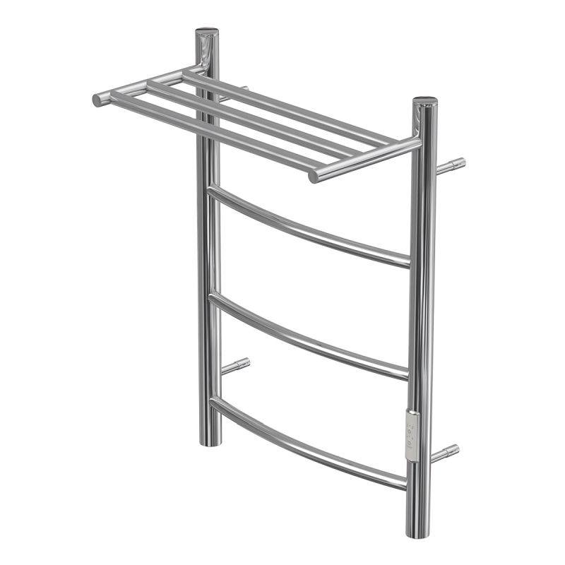 Полотенцесушитель электрический Point PN04846P П3, Афина, 400x600, с полкой, диммер справа, хром в Кинешме