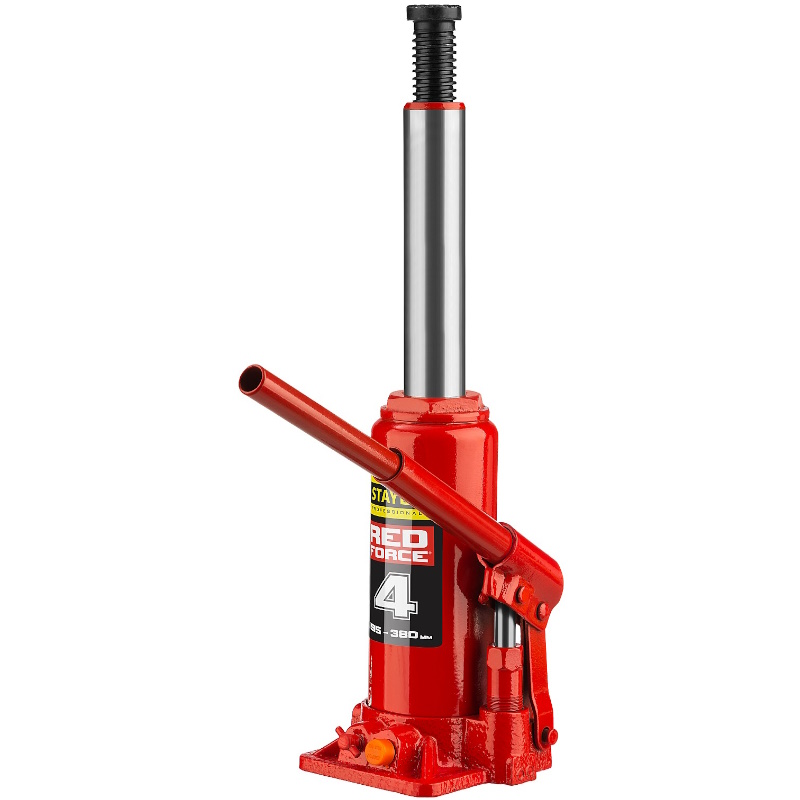 Бутылочный гидравлический домкрат Stayer RED FORCE Professional 43160-4 195-380мм 4т в Угличе
