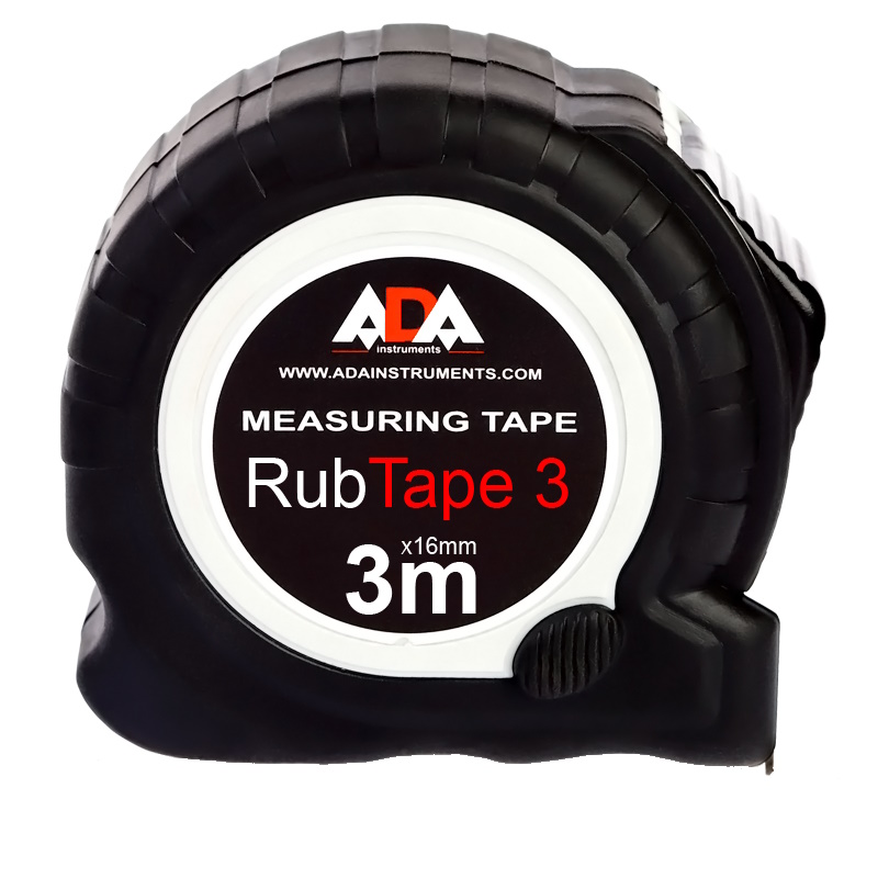 Рулетка ударопрочная Ada RubTape 3 А00155, с полимерным покрытием ленты (сталь, с двумя СТОПами, 3 м) в Угличе