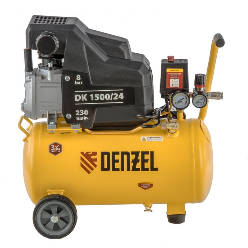 Компрессор воздушный Denzel DK1500/24 Х-Pro 58063, 1,5 кВт, 230 л/мин, 24 л в Кинешме
