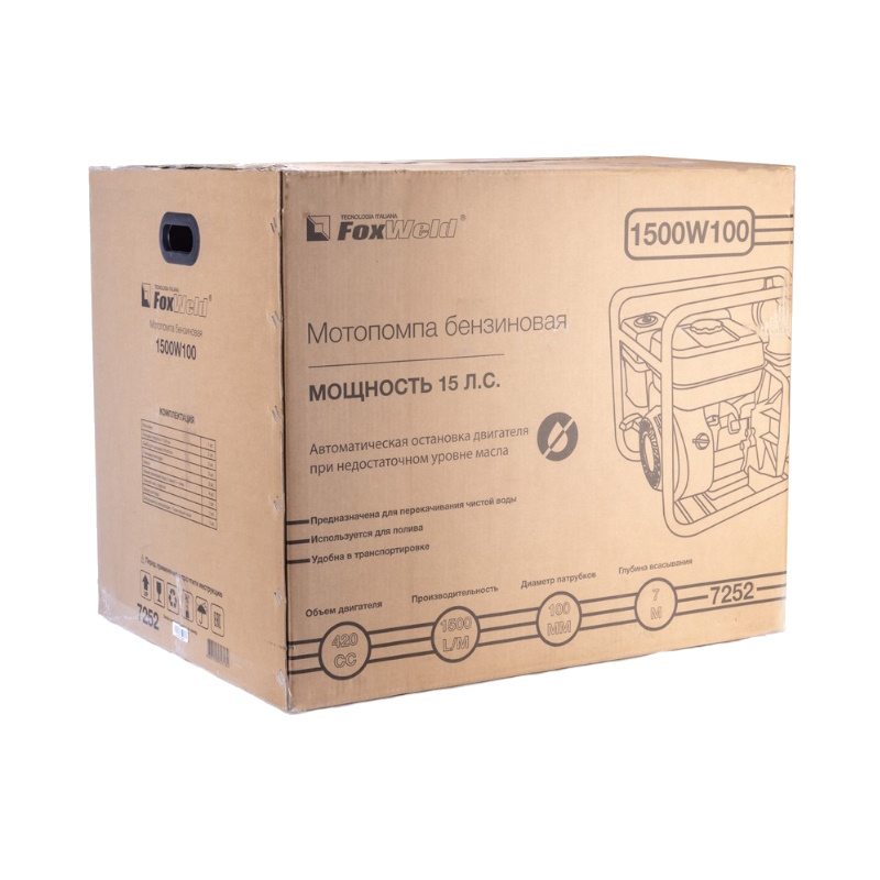 Мотопомпа бензиновая FoxWeld 1500W100 7252 в Твери