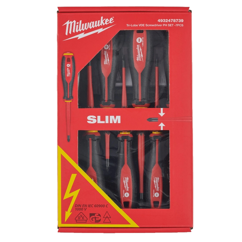 Набор трехгранных отверток VDE SL/PH + тестер напряжения - 7 ед Milwaukee 4932478739 в Переславле