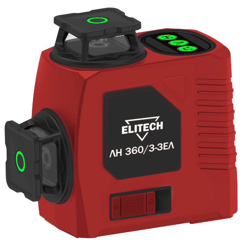 Нивелир лазерный Elitech ЛН 360-3-ЗЕЛ 204873, зеленый, 25 м, горизонтальный 1х360°/вертикальный 2х360° в Вологде