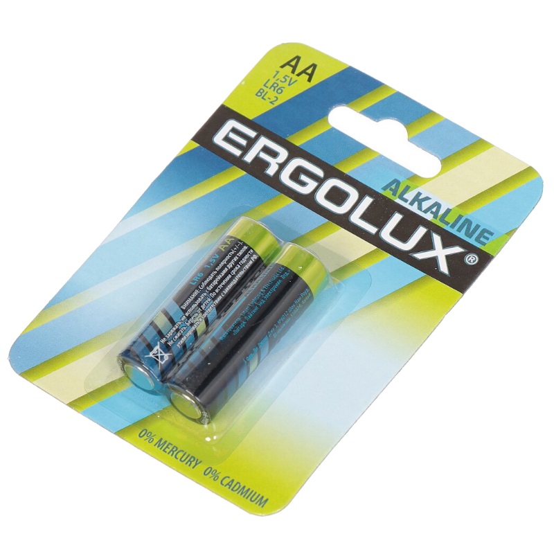 Элемент питания алкалиновый Ergolux Alkaline AA LR6 BL-2 1.5В 11747
