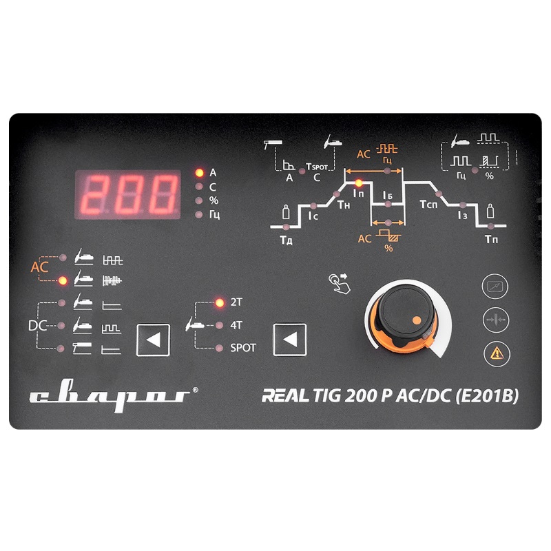 Инвертор сварочный Сварог REAL TIG 200 P AC/DC BLACK (E201B) (маска+педаль+перчатки)