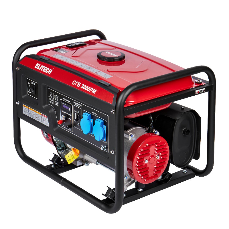 Генератор бензиновый Elitech СГБ 3000РМ 205550, 4-т, мак 2.8/ном 2.5 кВт,230В-11А