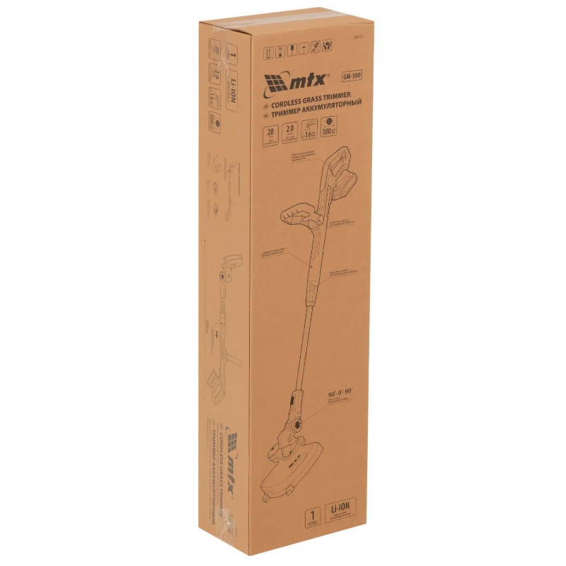 Триммер аккумуляторный MTX GM-300 58731, Li-Ion, 20 В