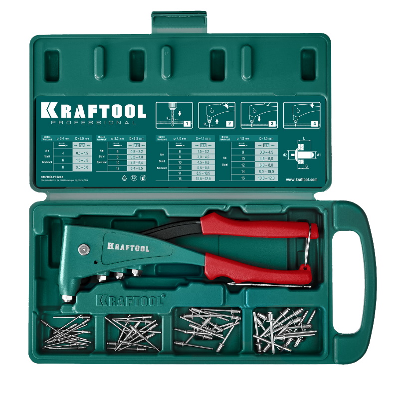 Заклепочник Kraftool X-5F 31173-H6_z01, с функцией FIX (удержание заклепки), в кейсе в Вологде