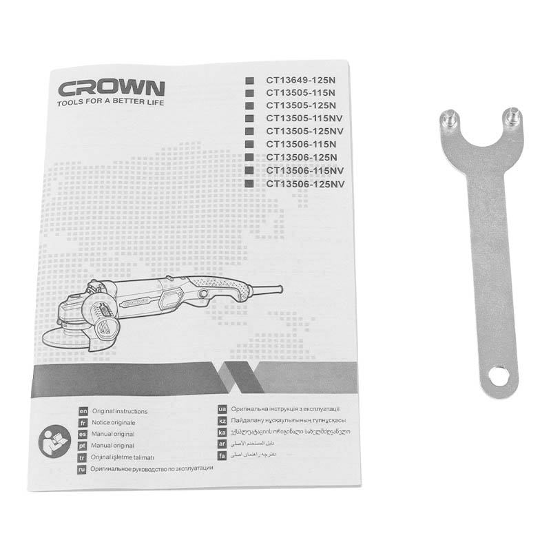 Угловая шлифмашина (болгарка) Crown CT13506-125NV, 125 мм, 1200 Вт, регулировка оборотов в Иваново