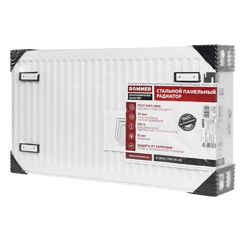 Радиатор Rommer Compact RRS-2010-335100, 33/500/1000, стальной, панельный, боковое подключение  в Туле