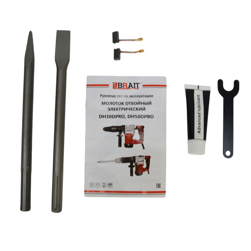 Молоток отбойный электрический Brait DH30DPRO 21.01.251.087 (1400 Вт, 3600 уд/мин.,15 Дж, 50Гц.,SDS MAX)
