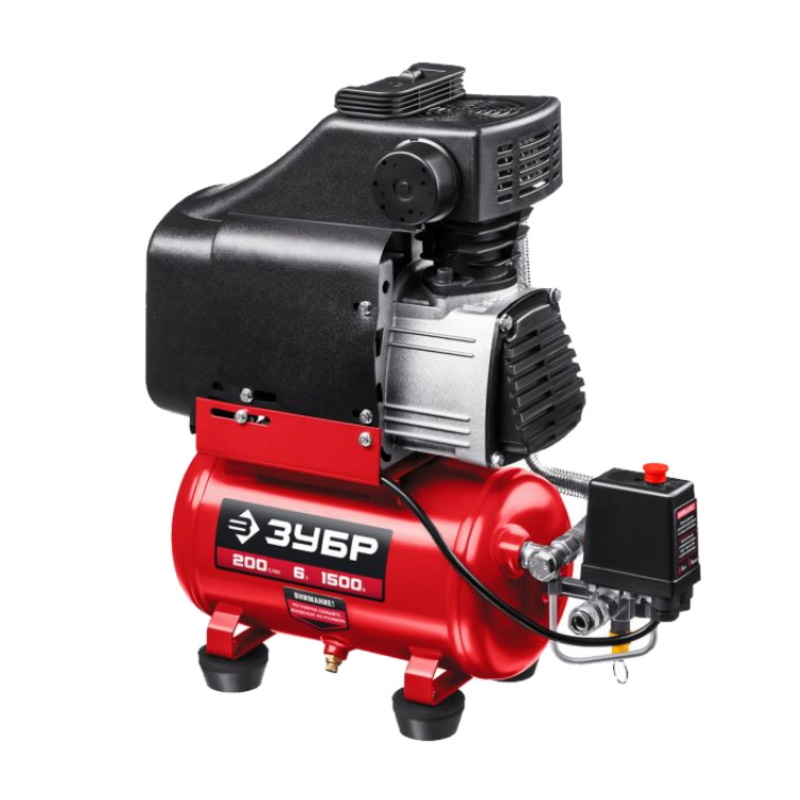 Компрессор безмасляный Зубр КП-200-6 200 лмин 6 л 1500 Вт