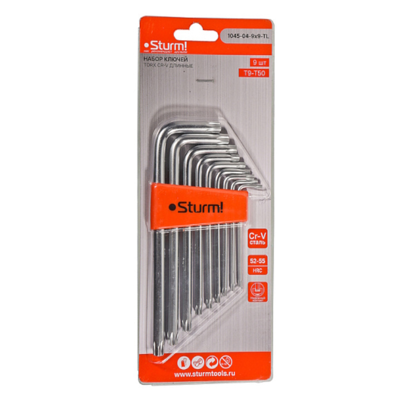 Набор ключей Sturm TORX 1045-04-9x9-TL , 9шт, T9-T50, CrV  в Кинешме